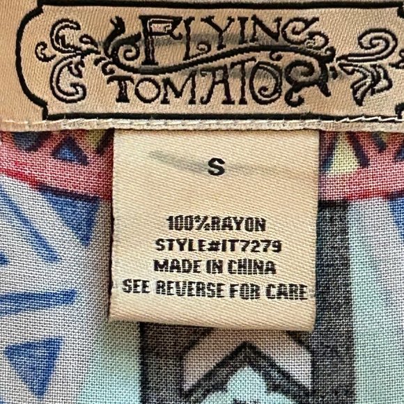 Flying Tomato Boho Print High Low Racerback Tank Top Size Small - Picture 10 of 12